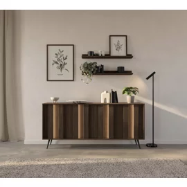 Comoda Amaro 4 Usi, Sistem de Iluminat tip Led Inclus, 183.3x40x82.6 h cm, Pal Melaminat/MDF, Stejar Dunin