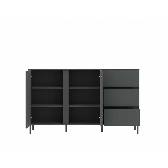 Comoda Avenale AVEK01, 2 Usi + 3 Sertare, 157.8x40x91.6 h cm, Pal Melaminat/MDF, Antracit picture - 3