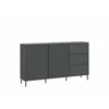 Comoda Avenale AVEK01, 2 Usi + 3 Sertare, 157.8x40x91.6 h cm, Pal Melaminat/MDF, Antracit picture - 2