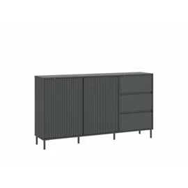 Comoda Avenale AVEK01, 2 Usi + 3 Sertare, 157.8x40x91.6 h cm, Pal Melaminat/MDF, Antracit