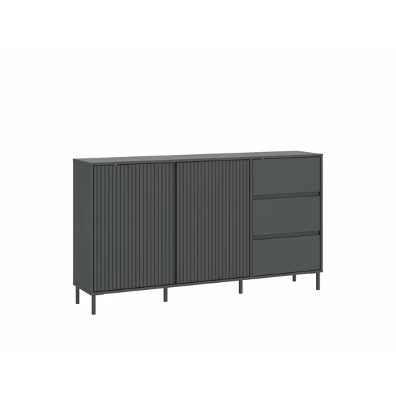 Comoda Avenale AVEK01, 2 Usi + 3 Sertare, 157.8x40x91.6 h cm, Pal Melaminat/MDF, Antracit picture - 2