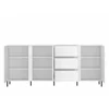 Comoda Avenale AVEK02, 3 Usi + 3 Sertare, 212x40x91.6 h cm, Pal Melaminat/MDF, Alb Alpin/Alb Lucios picture - 3