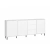 Comoda Avenale AVEK02, 3 Usi + 3 Sertare, 212x40x91.6 h cm, Pal Melaminat/MDF, Alb Alpin/Alb Lucios picture - 2