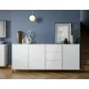 Comoda Avenale AVEK02, 3 Usi + 3 Sertare, 212x40x91.6 h cm, Pal Melaminat/MDF, Alb Alpin/Alb Lucios picture - 1