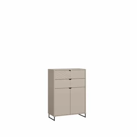 Comoda Caseres TYP33, 2 Usi + 2 Sertare, 80x38x113 h cm, Pal Melaminat/MDF, Casmir