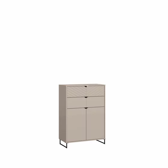 Comoda Caseres TYP33, 2 Usi + 2 Sertare, 80x38x113 h cm, Pal Melaminat/MDF, Casmir picture - 1