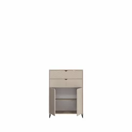 Comoda Caseres TYP33, 2 Usi + 2 Sertare, 80x38x113 h cm, Pal Melaminat/MDF, Casmir