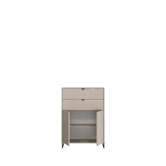 Comoda Caseres TYP33, 2 Usi + 2 Sertare, 80x38x113 h cm, Pal Melaminat/MDF, Casmir picture - 2