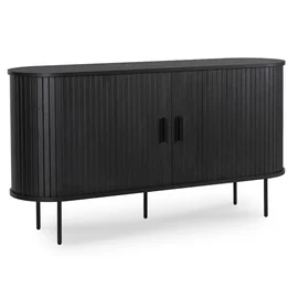 Comoda Cu 2 Usi glisante Trois, 140x40x76 cm, MDF, Negru