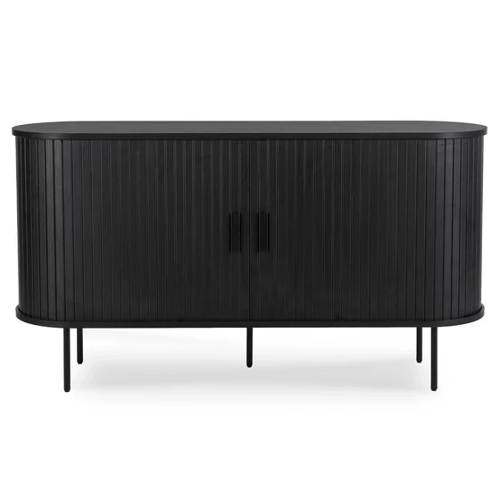 Comoda Cu 2 Usi glisante Trois, 140x40x76 cm, MDF, Negru picture - 5