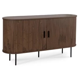 Comoda Cu 2 Usi glisante Trois, 140x40x76 cm, MDF, Nuc