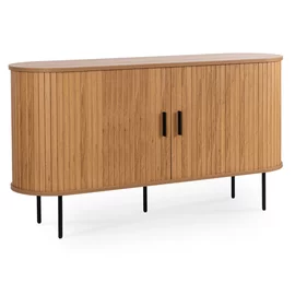 Comoda Cu 2 Usi glisante Trois, 140x40x76 cm, MDF, Stejar