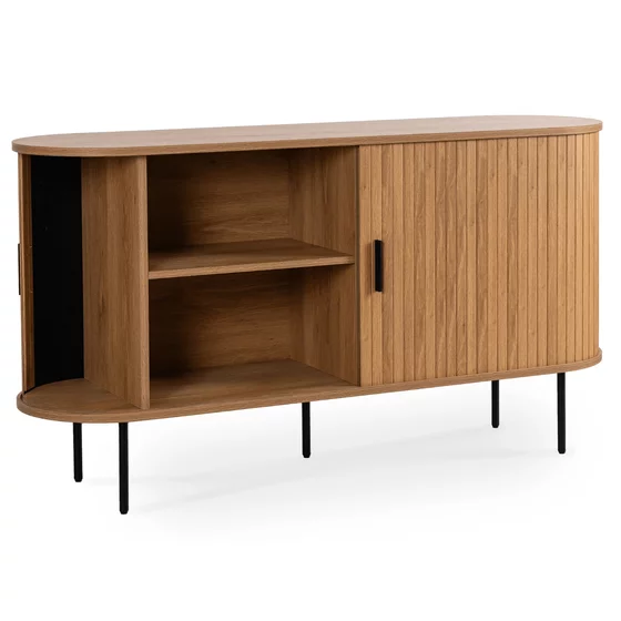 Comoda Cu 2 Usi glisante Trois, 140x40x76 cm, MDF, Stejar picture - 3