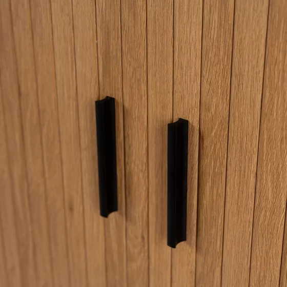 Comoda Cu 2 Usi glisante Trois, 140x40x76 cm, MDF, Stejar picture - 5