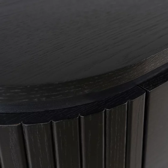 Comoda Cu 3 Usi Bardiani, 160x40x76 cm, MDF, Negru picture - 4