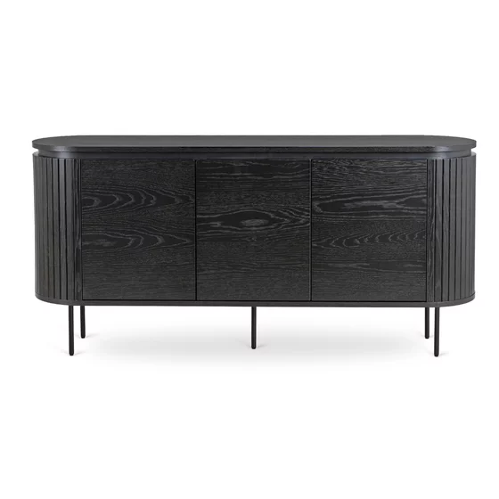 Comoda Cu 3 Usi Bardiani, 160x40x76 cm, MDF, Negru picture - 5