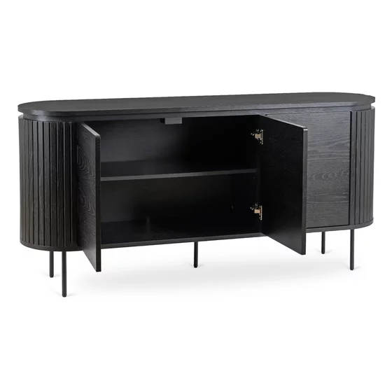 Comoda Cu 3 Usi Bardiani, 160x40x76 cm, MDF, Negru picture - 6