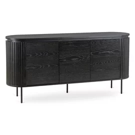 Comoda Cu 3 Usi Bardiani, 160x40x76 cm, MDF, Negru