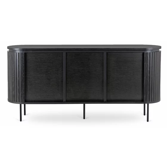 Comoda Cu 3 Usi Bardiani, 160x40x76 cm, MDF, Negru picture - 8