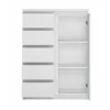Comoda Fribo FRIK01, 4 Sertare + Usa, 83.1x40x113.9 h cm, Pal Melaminat, Alb Alpin picture - 2