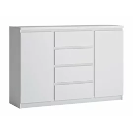 Comoda Fribo FRIK03, 2 Usi + 4 Sertare, 135.4x40x92.9 h cm, Pal Melaminat, Alb Alpin