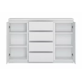 Comoda Fribo FRIK03, 2 Usi + 4 Sertare, 135.4x40x92.9 h cm, Pal Melaminat, Alb Alpin