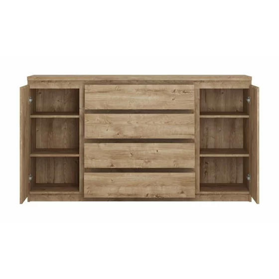 Comoda Fribo FRIK03, 2 Usi + 4 Sertare, 165.4x40x92.9 h cm, Pal Melaminat, Stejar Ribbeck Auriu picture - 2