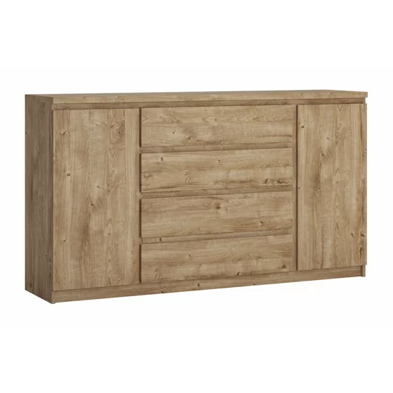 Comoda Fribo FRIK03, 2 Usi + 4 Sertare, 165.4x40x92.9 h cm, Pal Melaminat, Stejar Ribbeck Auriu picture - 1