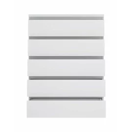 Comoda Fribo FRIK06 cu 5 Sertare, 82.8x40x113.9 h cm, Pal Melaminat, Alb Alpin