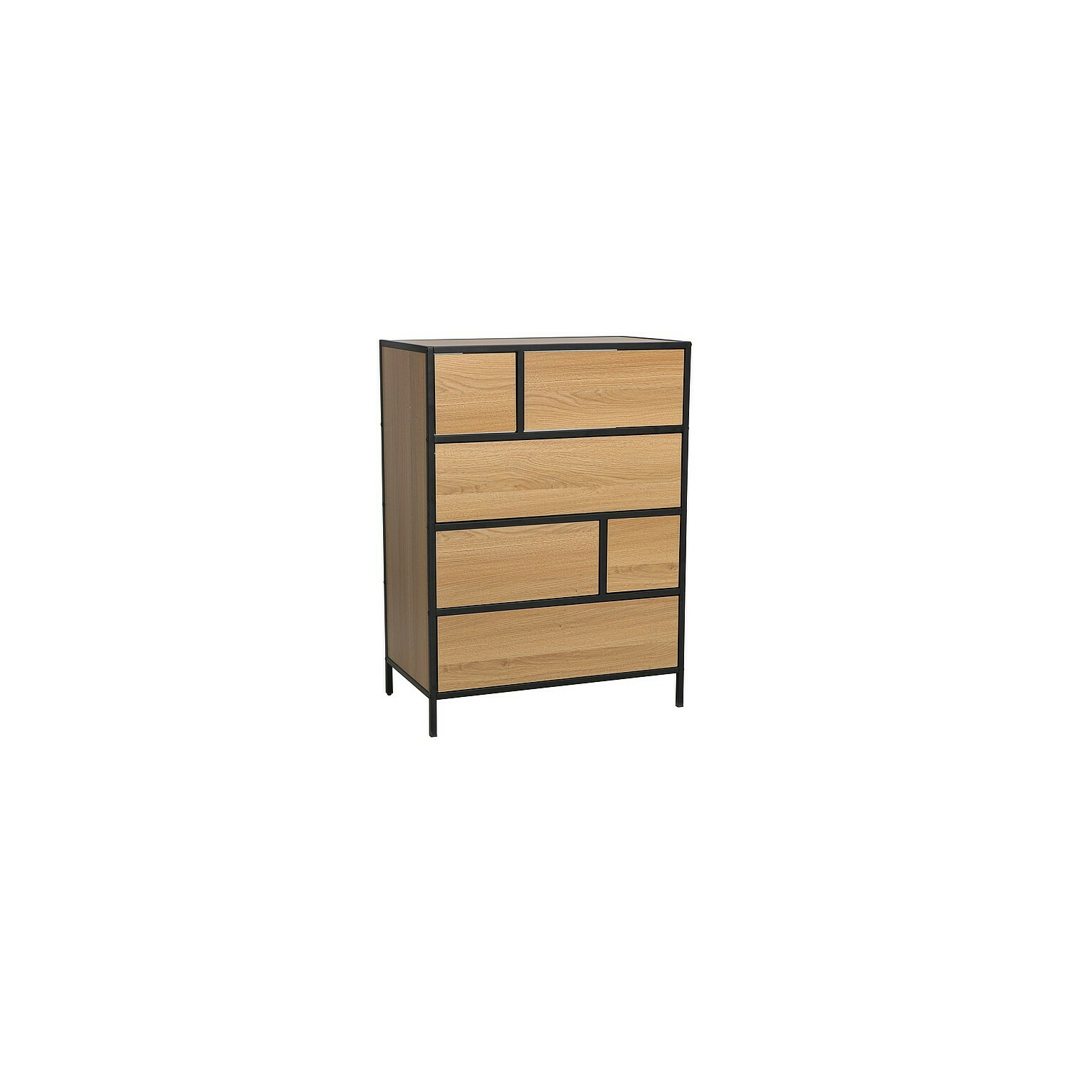 Comoda geo cu 6 sertare k6 negru/stejar