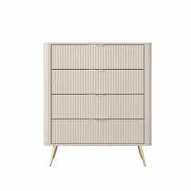 Comoda Lante 4 Sertare, 88.2x38x101.2 cm, MDF, Beige