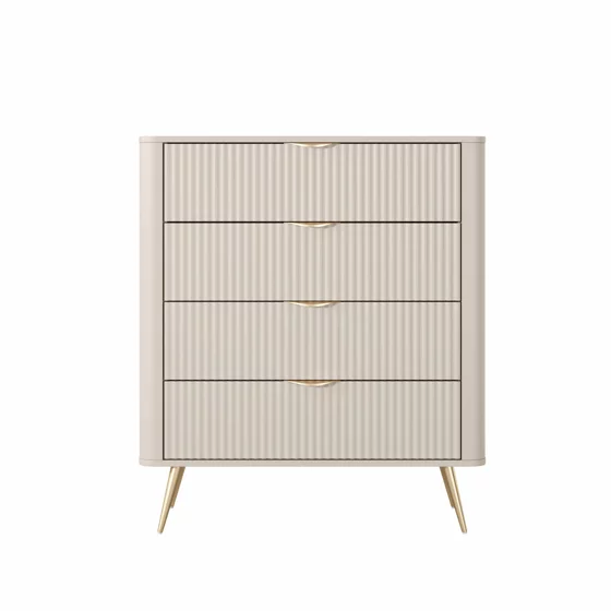 Comoda Lante 4 Sertare, 88.2x38x101.2 cm, MDF, Beige picture - 2