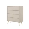 Comoda Lante 4 Sertare, 88.2x38x101.2 cm, MDF, Beige picture - 4