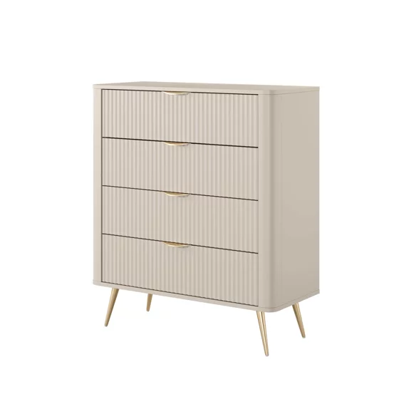 Comoda Lante 4 Sertare, 88.2x38x101.2 cm, MDF, Beige picture - 4
