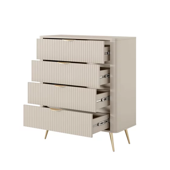 Comoda Lante 4 Sertare, 88.2x38x101.2 cm, MDF, Beige picture - 5