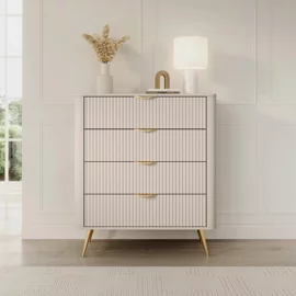 Comoda Lante 4 Sertare, 88.2x38x101.2 cm, MDF, Beige