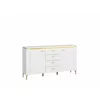 Comoda Lazio LAZK02, 2 Usi + 4 Sertare, 155.3x40x87.3 h cm, Pal Melaminat/MDF, Alb Alpin/Alb Lucios picture - 1
