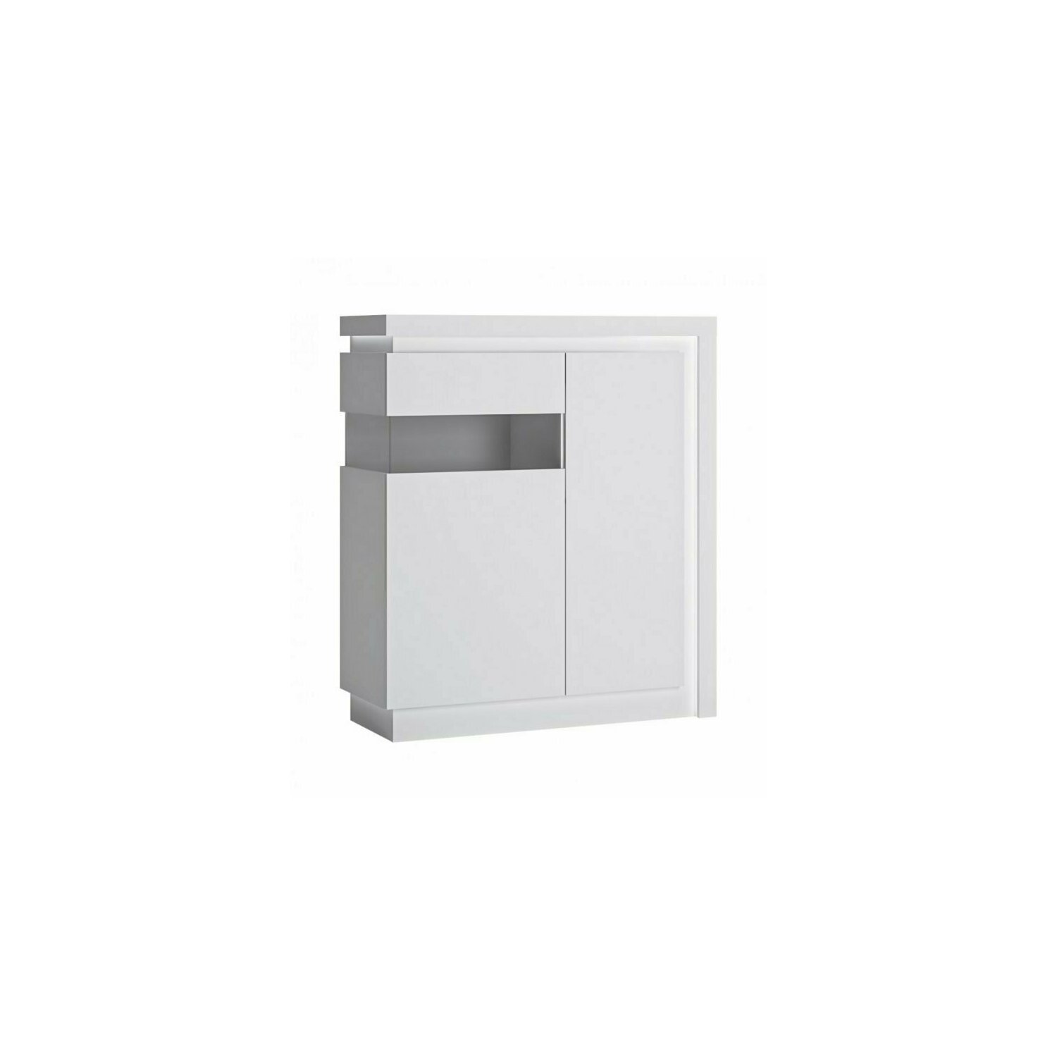 Comoda lyon lyov04 l alb/alb lucios