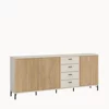 Comoda Mosano, 3 Usi si 4 Sertare, LUSK103, 200x40x87 h cm, MDF cu Riflaj, Stejar Cremona/Casmir picture - 4