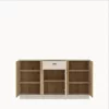 Comoda Mosano, 3 Usi si Sertar, LUSK101, 150x40x87 h cm, MDF cu Riflaj, Stejar Cremona/Casmir picture - 3
