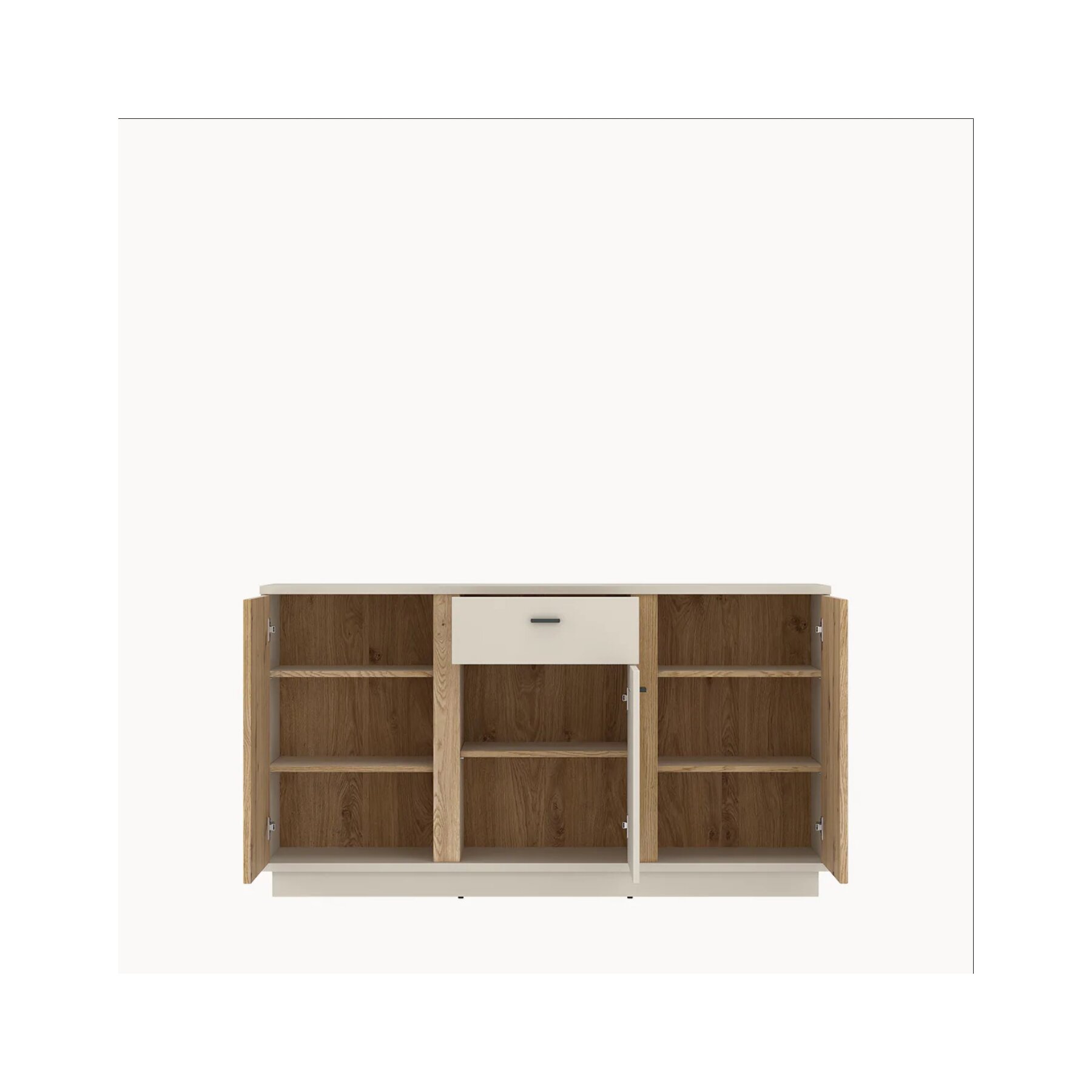★MOCO★ Comoda Mosano, 3 Usi si Sertar, LUSK101, 150x40x87 h cm, MDF cu