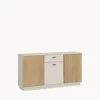 Comoda Mosano, 3 Usi si Sertar, LUSK101, 150x40x87 h cm, MDF cu Riflaj, Stejar Cremona/Casmir picture - 1