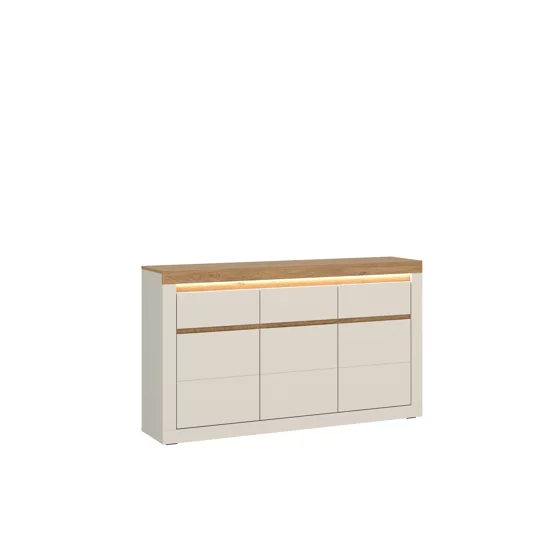 Comoda Naxxar NAXK02, 3 Usi + 3 Sertare, 149x39.6x89.3 h cm, Pal Melaminat/PVC, Stejar Piatra/Casmir picture - 1