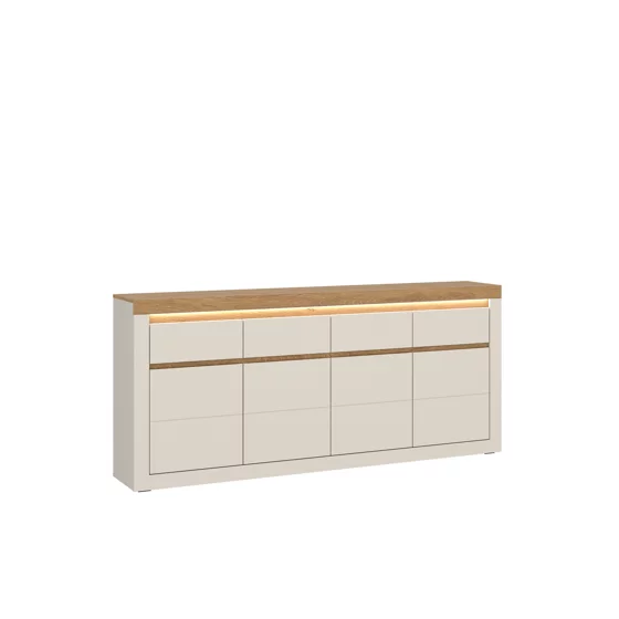 Comoda Naxxar NAXK03, 4 Usi + 4 Sertare, 194x39.6x89.3 h cm, Pal Melaminat/PVC, Stejar Piatra/Casmir picture - 1