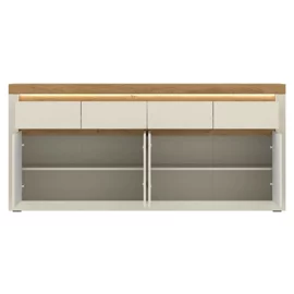 Comoda Naxxar NAXK03, 4 Usi + 4 Sertare, 194x39.6x89.3 h cm, Pal Melaminat/PVC, Stejar Piatra/Casmir