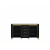 Comoda Norica LAZK02, 2 Usi + 4 Sertare, 155.3x40x87.3 h cm, Pal Melaminat/MDF, Negru/Auriu picture - 2