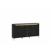 Comoda Norica LAZK02, 2 Usi + 4 Sertare, 155.3x40x87.3 h cm, Pal Melaminat/MDF, Negru/Auriu picture - 1