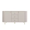 Comoda Ovalio 2 Usi si 3 Sertare, TYP 823,  164.6x42.3x85.4 h cm, Pal Melaminat/MDF, Beige Nisip picture - 2