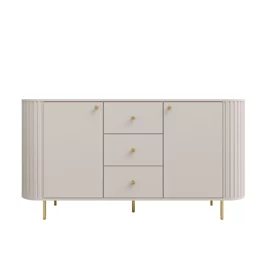Comoda Ovalio 2 Usi si 3 Sertare, TYP 823,  164.6x42.3x85.4 h cm, Pal Melaminat/MDF, Beige Nisip