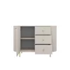 Comoda Ovalio 3 Sertate + Usa, TYP 813  123x42.3x85.4 h cm, Pal Melaminat/MDF, Beige Nisip picture - 4